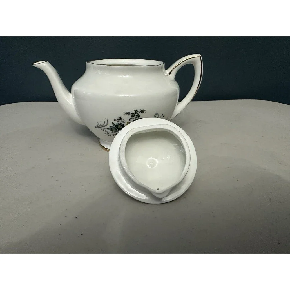 HTF Vintage Royal TARA Galway Ireland Bone China Tea Pot w/Lid Floral Gold Trim